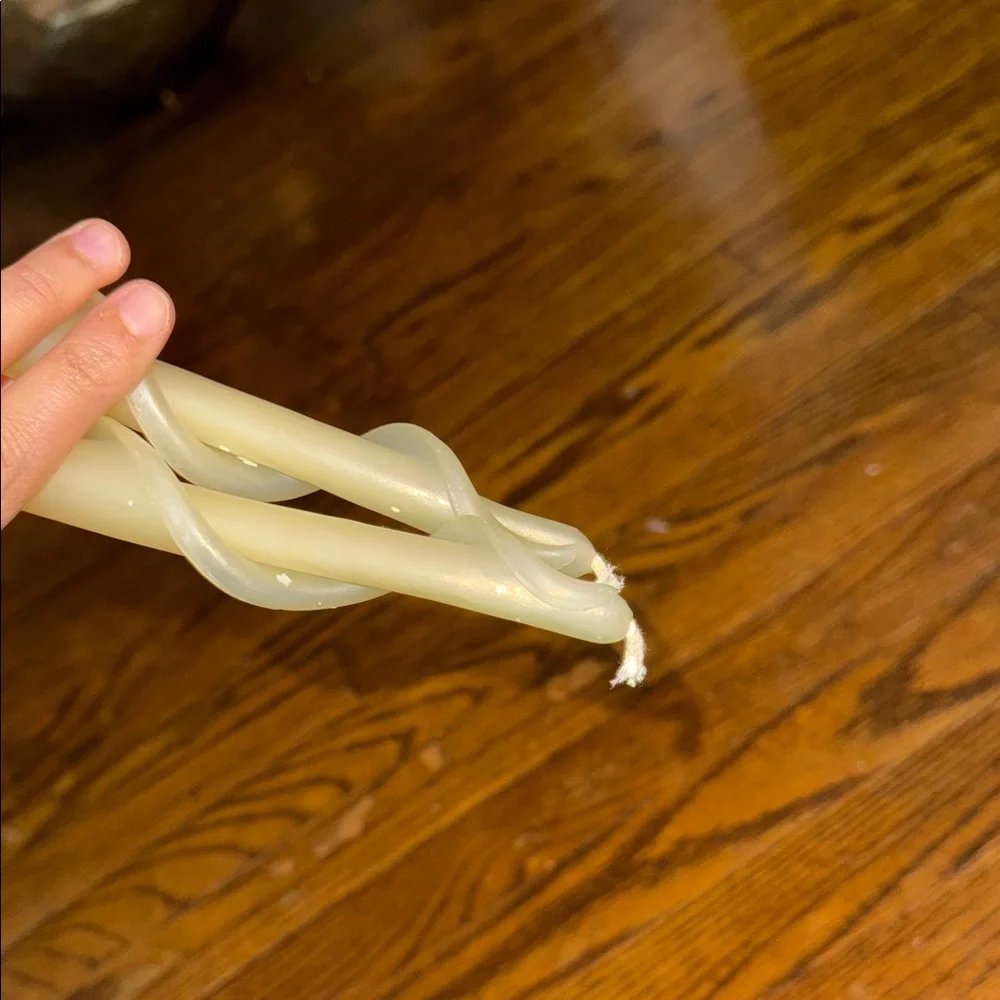 Elegant Cream Spiral Taper Candles